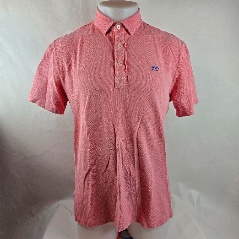 Southern Tide Shirt Men Medium Pink Beachside Polo Trim Fit Slim Skipjack Preppy